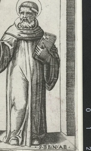 Heilige Benno met kromstaf by anonymous, print, 1500-1575