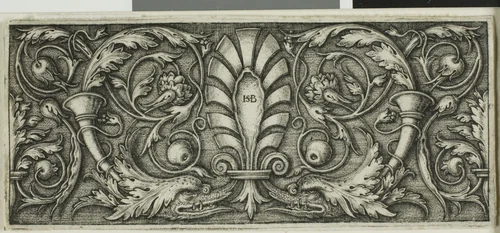 Ornament with a Palmette by Sebald Beham, print, 1520-1550