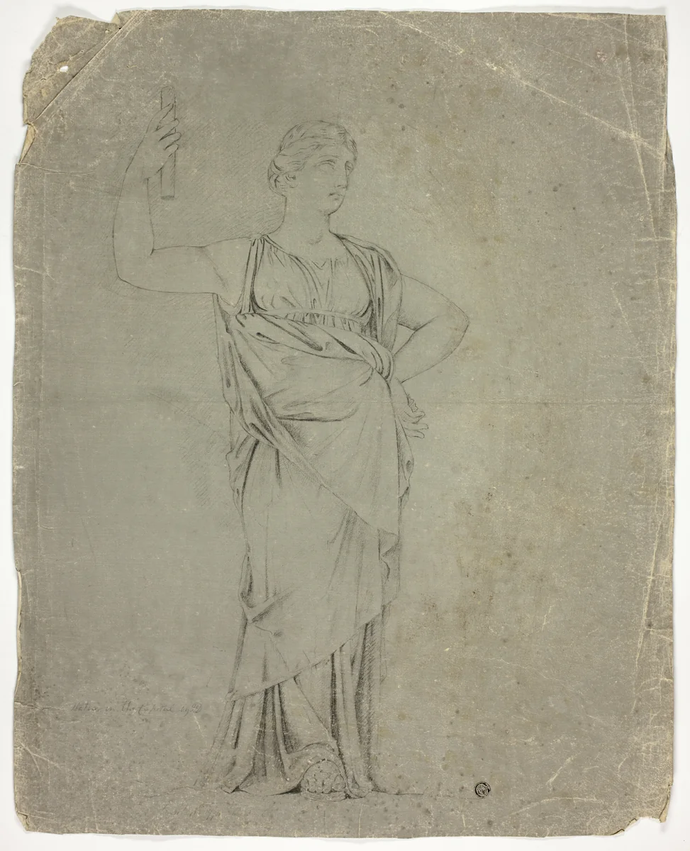 Ancient Statue of Standing Female Figure by John Downman, drawing, 1765-1824