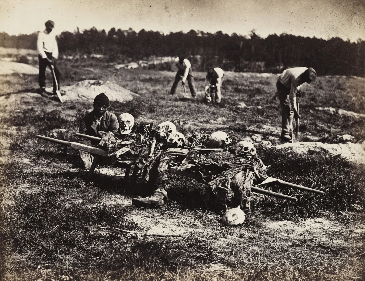 A Burial Party, Cold Harbor, Virginia by John Reekie, photograph, 1865