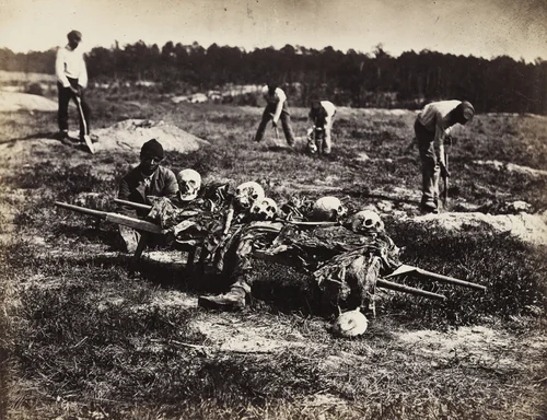 A Burial Party, Cold Harbor, Virginia by John Reekie, photograph, 1865