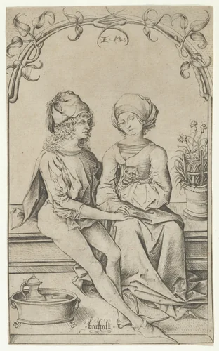 The Lovers by Israhel van Meckenem, print, 1450-1503