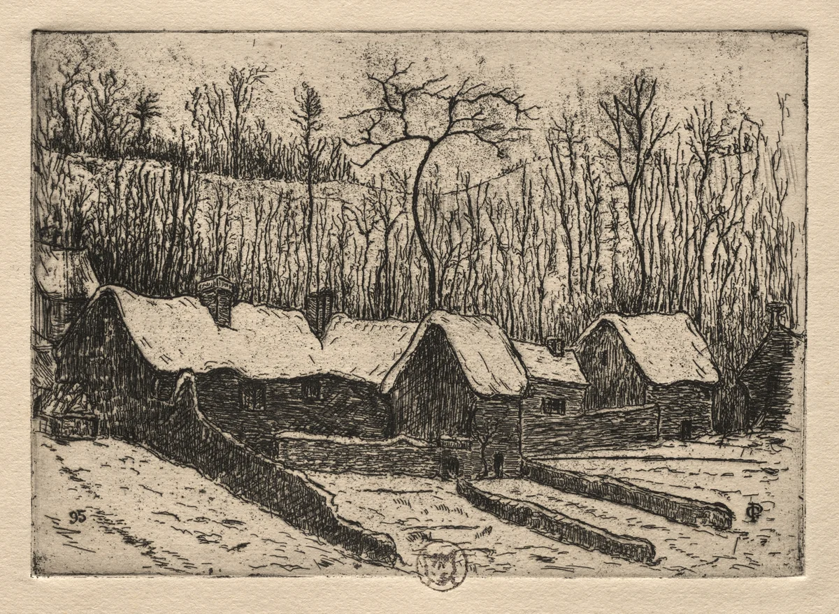 Six Etchings: The Thatched Bakery, Auvers by Paul Gachet, print, 1895