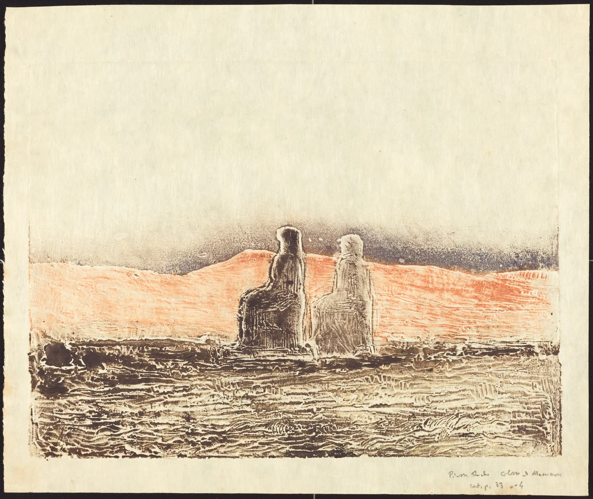 Colosses de Memnon (Thebes) by Pierre Roche, print, 1911