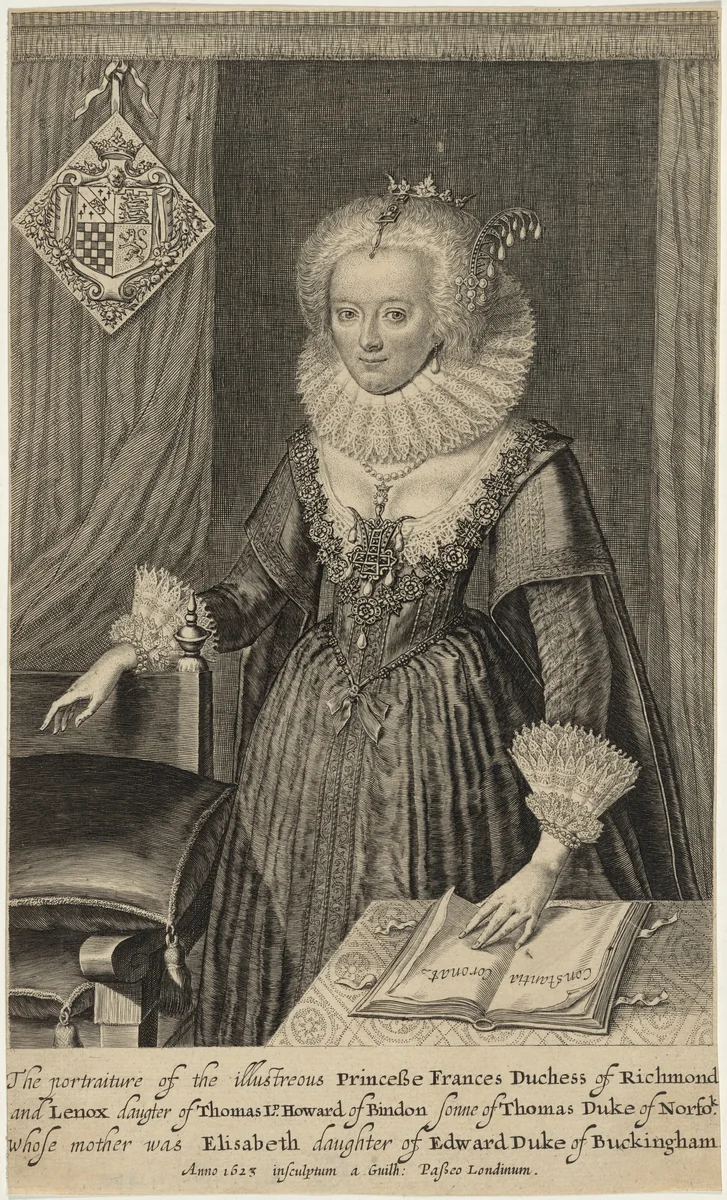 Frances Howard, Duchess of Richmond by Willem de Passe, print, 1623