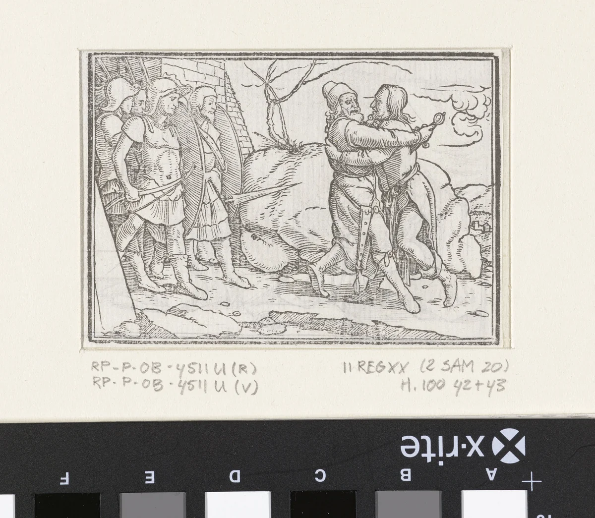 Joab doodt Amasa by Hans Holbein, print, 1538