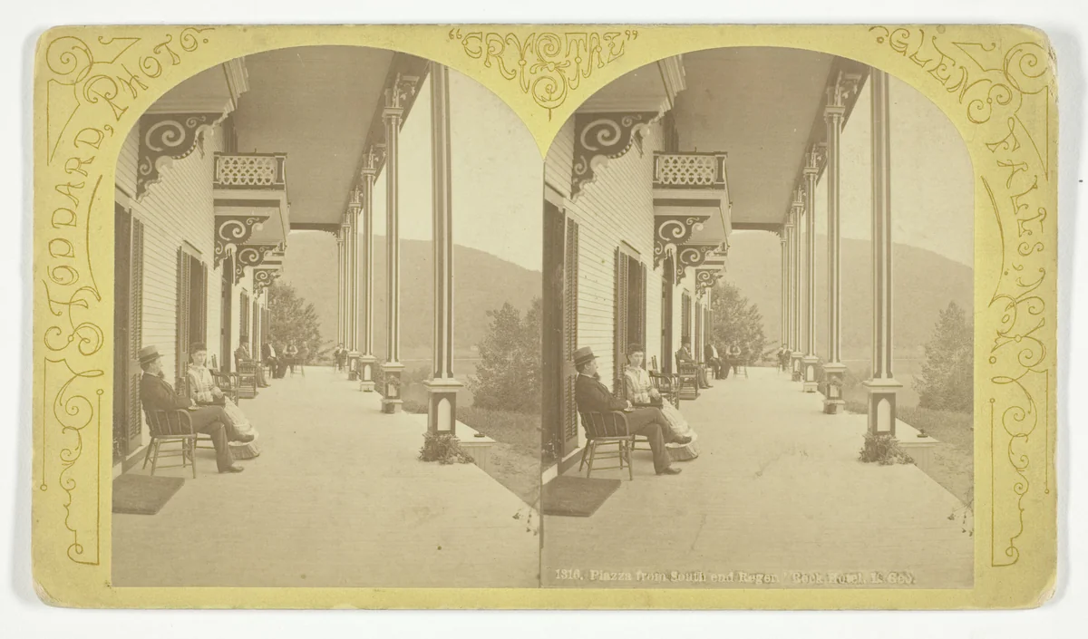 Plazza from South end Rogen. Rock Hotel, IL Geo. , No. 1316 from the series "Crystal" by Seneca Ray Stoddard, photograph, 1870-1876