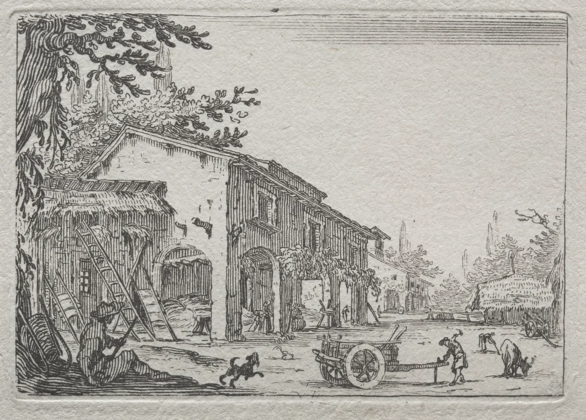 Caprices: The Italian Farm by Jacques Callot, print, 1635-1646