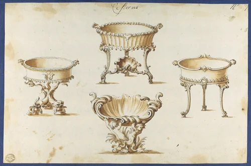 Cisterns, from Chippendale Drawings, Vol. II by Thomas Chippendale, drawing, 1760