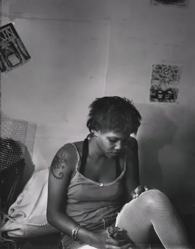 Monique, Christmas, Rose Hotel by Jim Goldberg, photograph, 1990