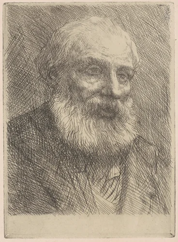 Head of an Old Man (Tête de vieillard) by Alphonse Legros, print, 1877-1900