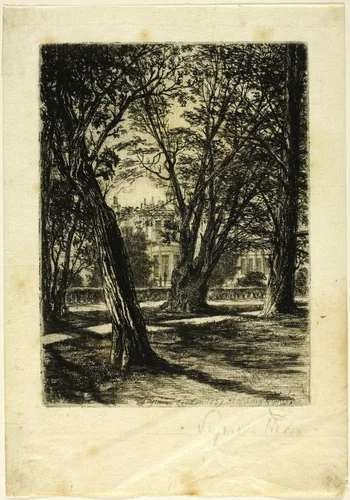 Kensington Gardens, No. I (small plate) by Francis Seymour-Haden, print, 1859