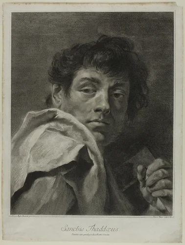 Saint Theodore, from The Holy Family and the Twelve Apostles by Giovanni Marco Pitteri, print, 1742