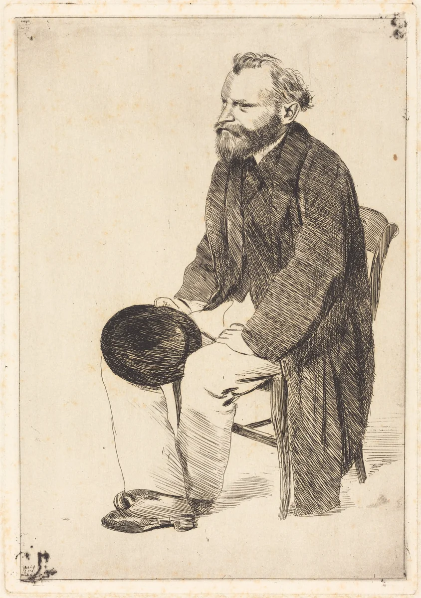 Manet Seated, Turned to the Left (Manet assis, tourné à gauche) by Edgar Degas, print, 1861