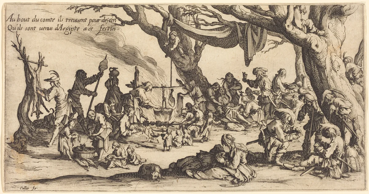 The Feast of the Bohemians by Jacques Callot, print, 1621