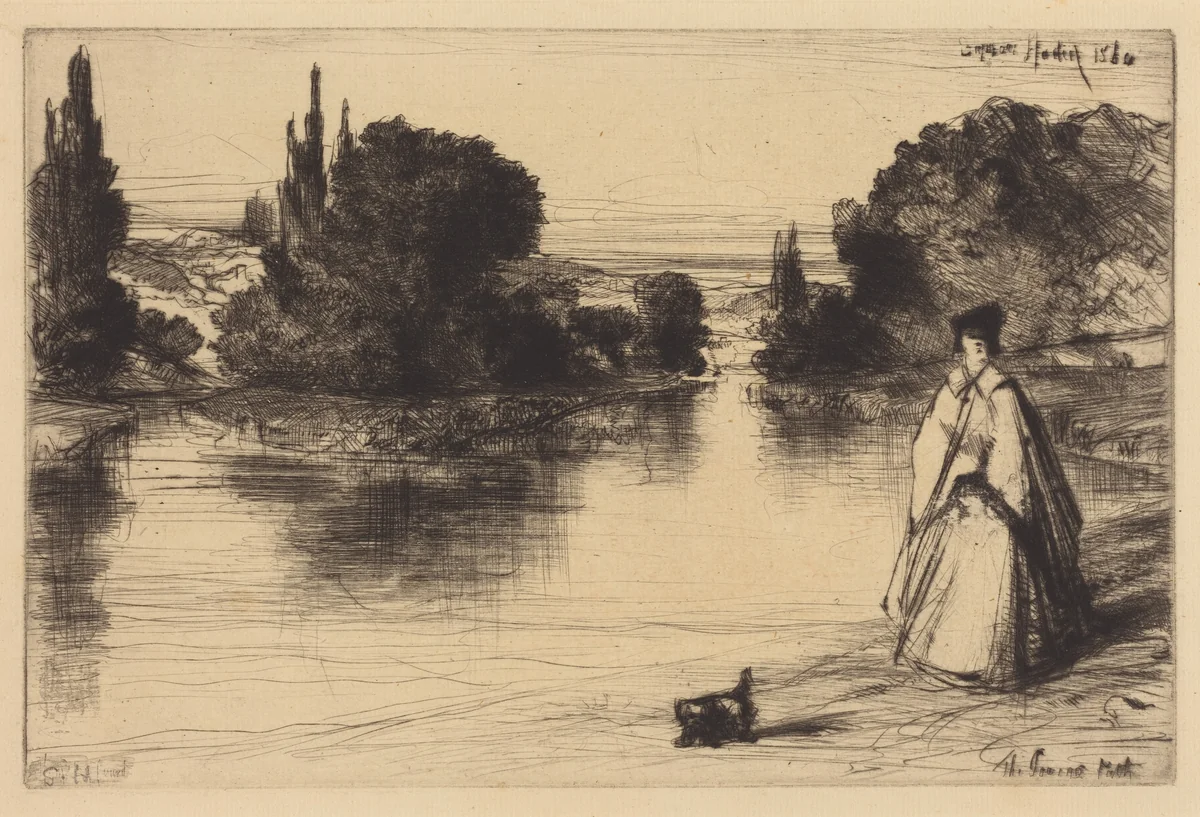 The Towing Path by Francis Seymour-Haden, print, 1864