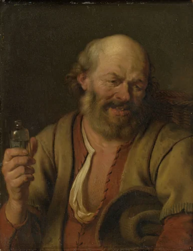 A Man with a Gin Bottle by Ary de Vois, painting, 1660-1680