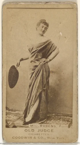 Mlle. Rubens, from the Actors and Actresses series (N171) for Old Judge Cigarettes by Goodwin & Company, photograph, 1886-1890