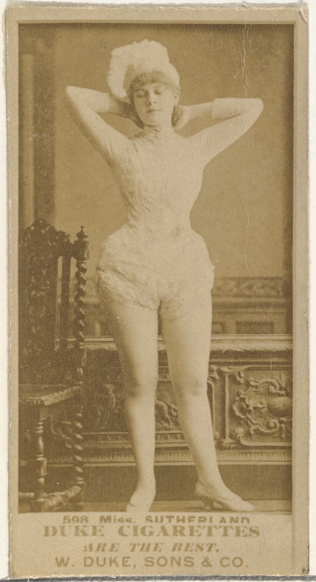 Card Number 598, Miss Sutherland, from the Actors and Actresses series (N145-7) issued by Duke Sons & Co. to promote Duke Cigarettes by W. Duke, Sons & Co., photograph, 1880-1889