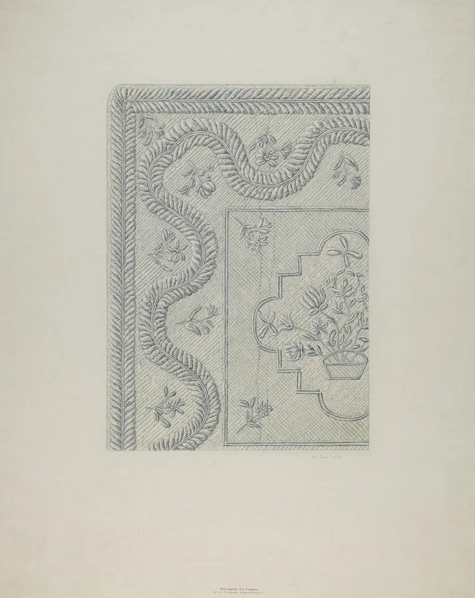 Quilt by Gene Luedke, index of american design, 1935-1942