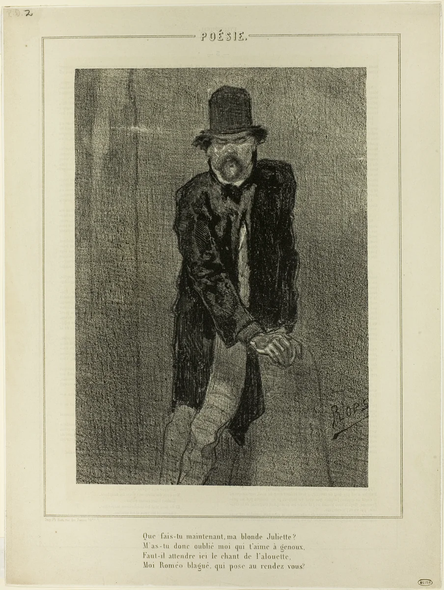 Poetry IV by Félicien Rops, print, 1856