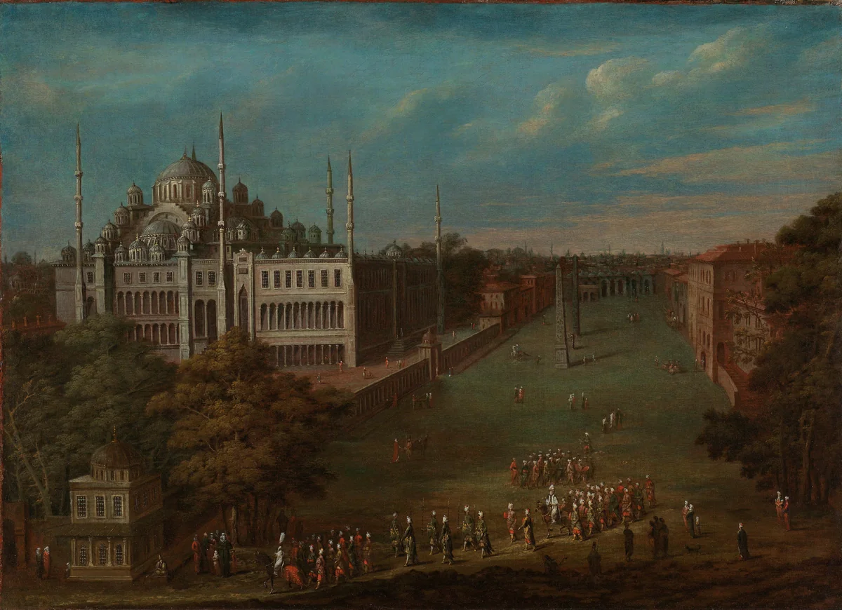 The Grand Vizier Crossing the Atmeydanı (Horse Square) by Jean Baptiste Vanmour, painting, 1720-1737
