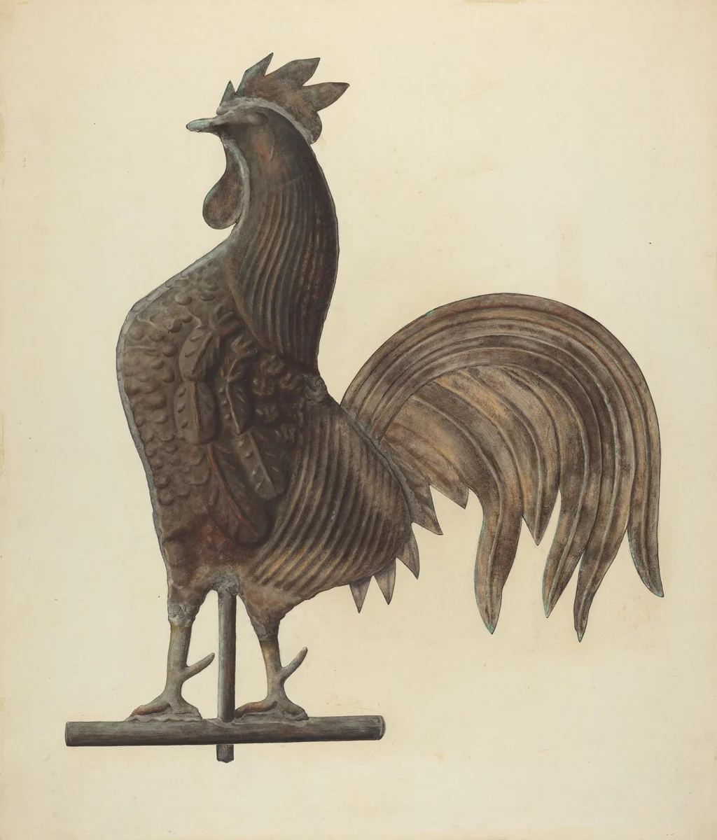 Weather Vane - Cock by Selma Sandler, index of american design, 1938