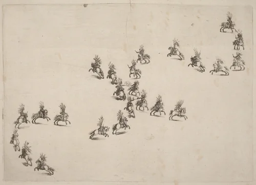 Twenty-Four Cavaliers in Double S Formation by Stefano della Bella, print, 1652