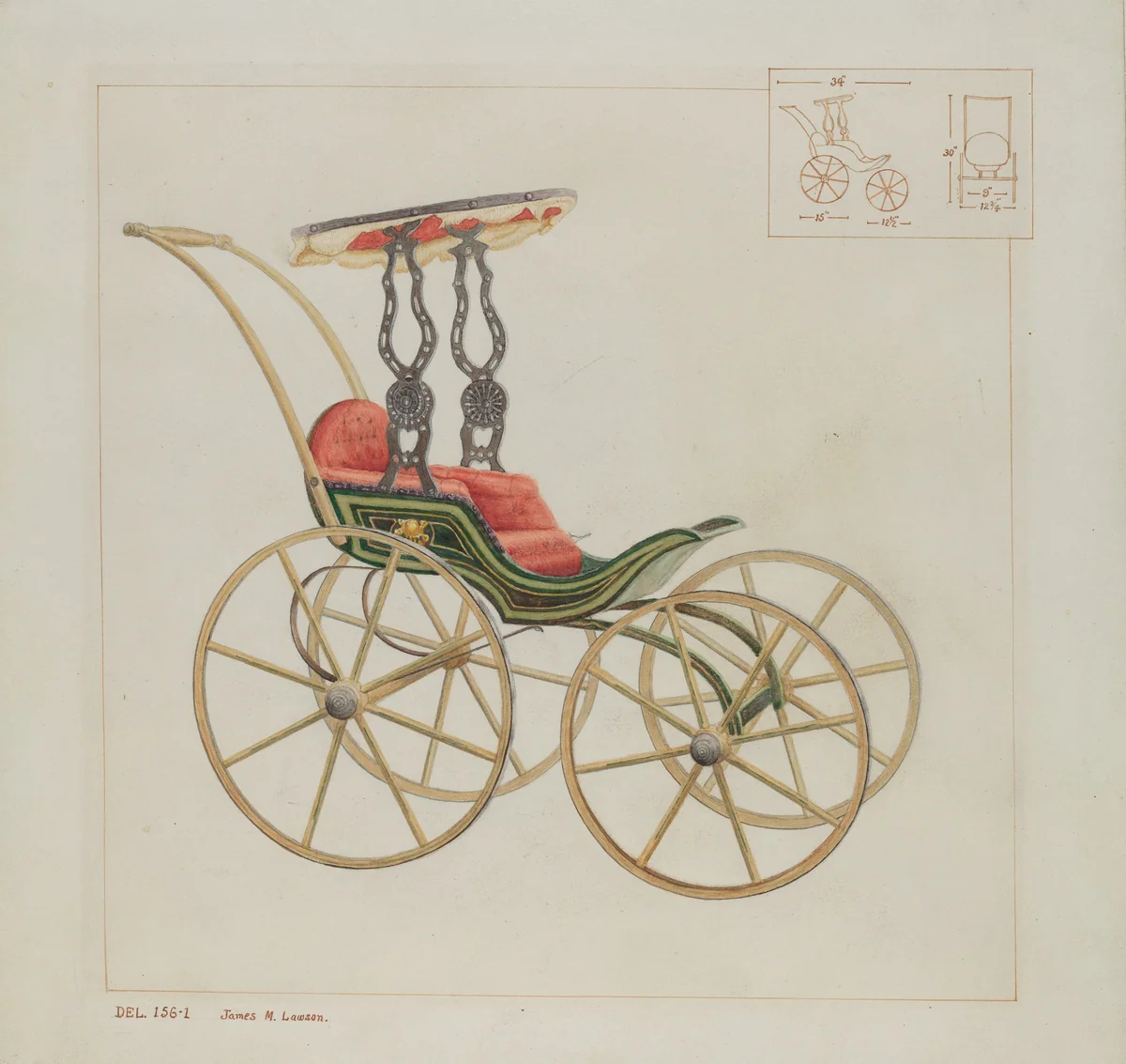 Doll Carriage by James M. Lawson, index of american design, 1937