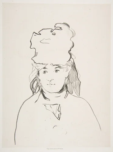 Berthe Morisot (in Silhouette) by Edouard Manet, print, 1884