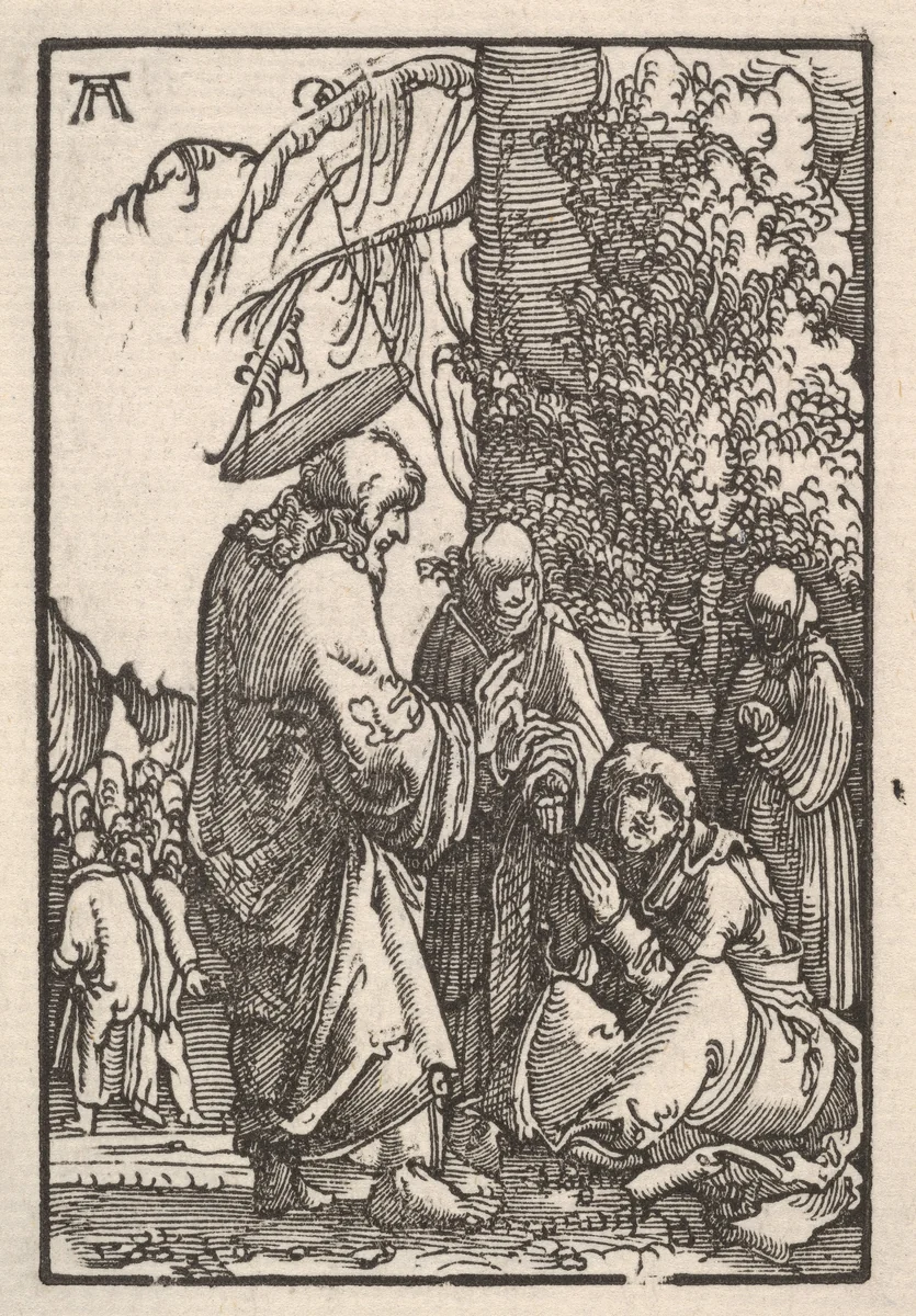 Christ Taking Leave of His Mother, from "The Fall and Salvation of Mankind Through the Life and Passion of Christ" by Albrecht Altdorfer, print, 1508-1518