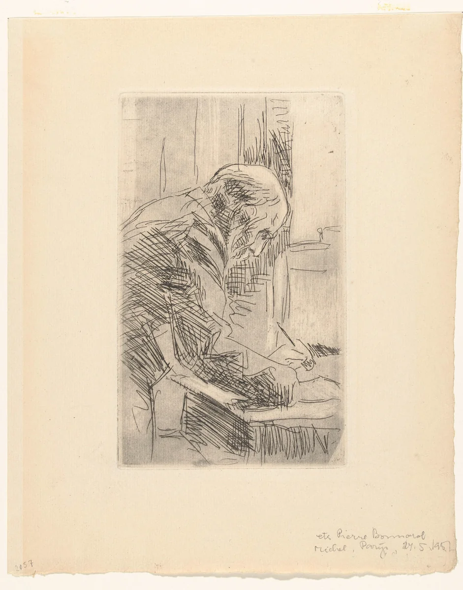 Portret van de kunstenaar Edouard Vuillard by Pierre Bonnard, print, 1877-1947