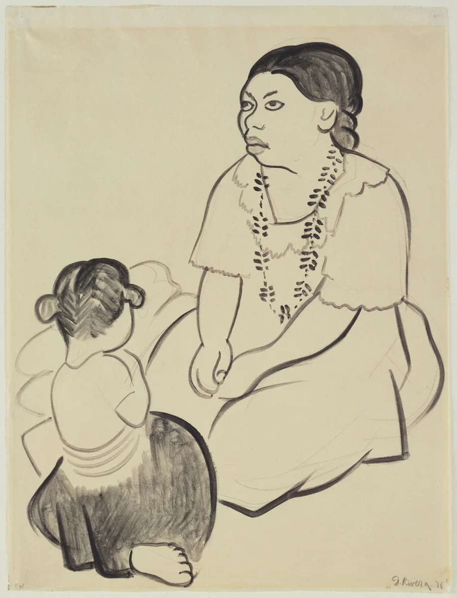 Mother and Child by Diego Rivera, drawing, 1926