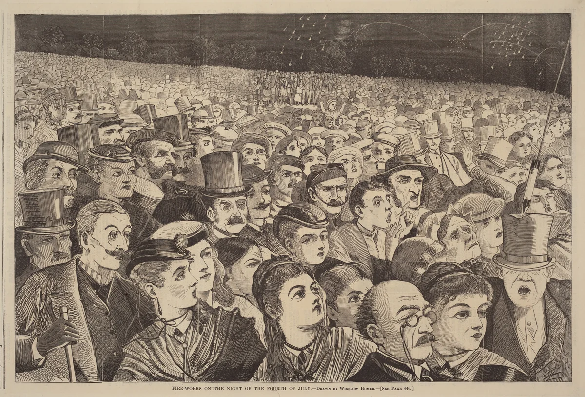 Fire Works on the Night of the Fourth of July by Winslow Homer, print, 1868