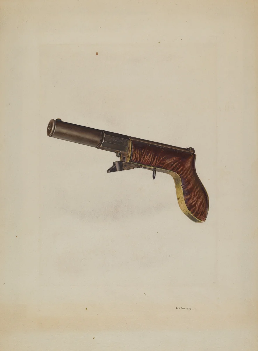 Muzzle Loading Pistol by Alf Bruseth, index of american design, 1940