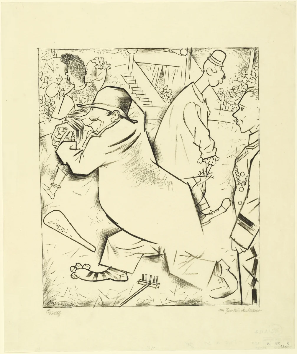 At the Cirque Medrano (Im Zirkus Medrano) by George Grosz, drawing, 1924