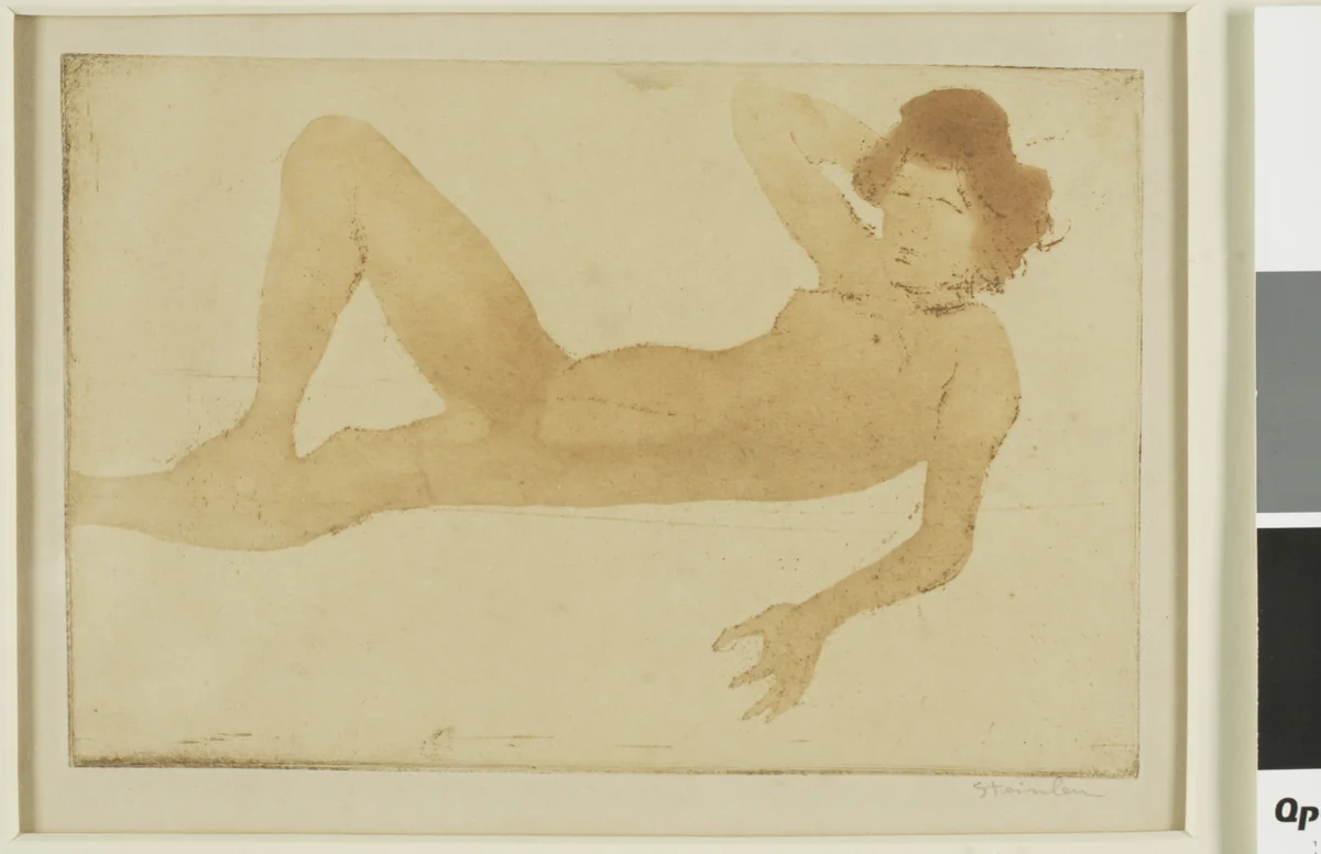 Reclining Nude Woman by Théophile Alexandre Steinlen, print, 1902