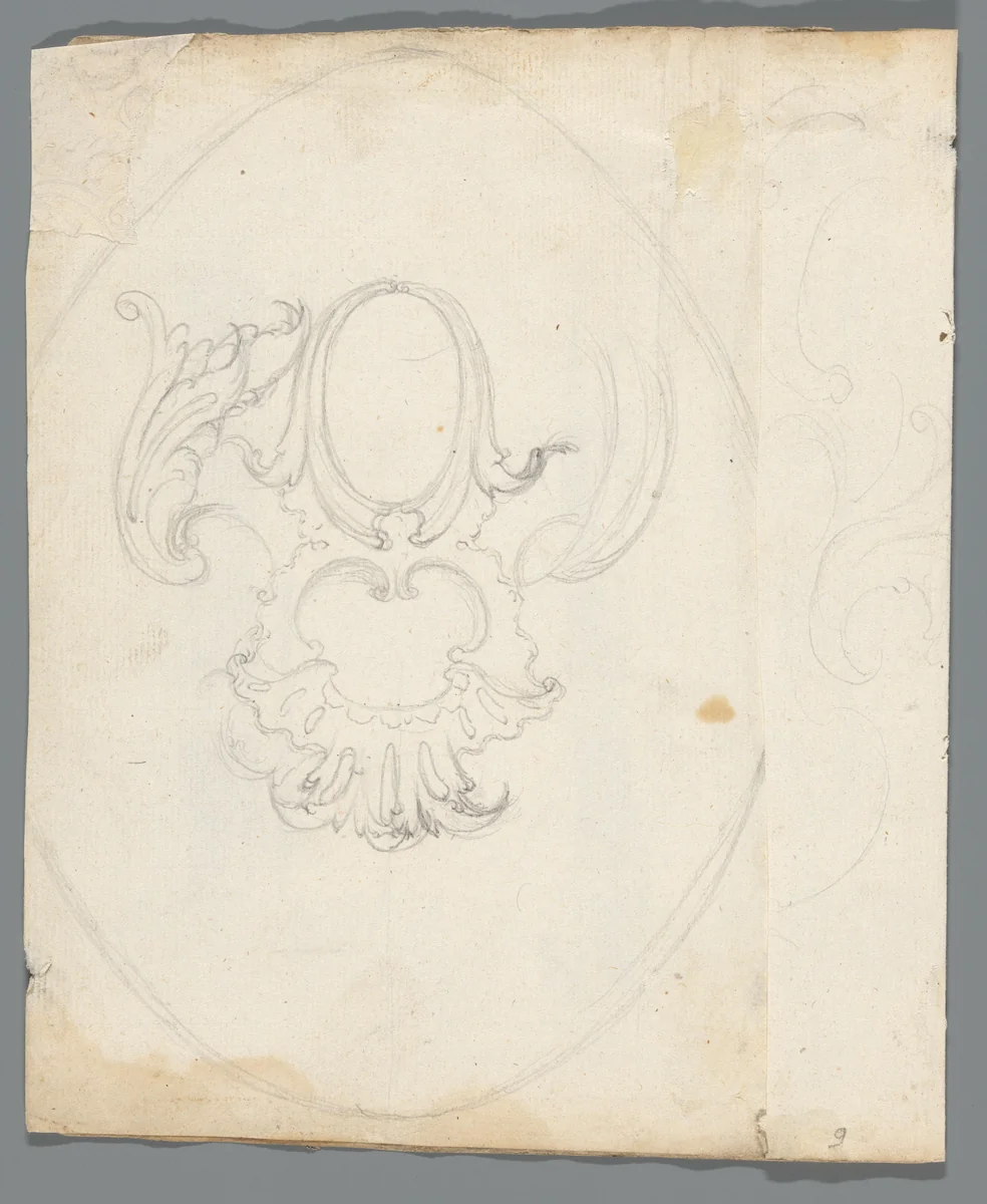 Ontwerp voor een cartouche by anonymous, drawing, 1750
