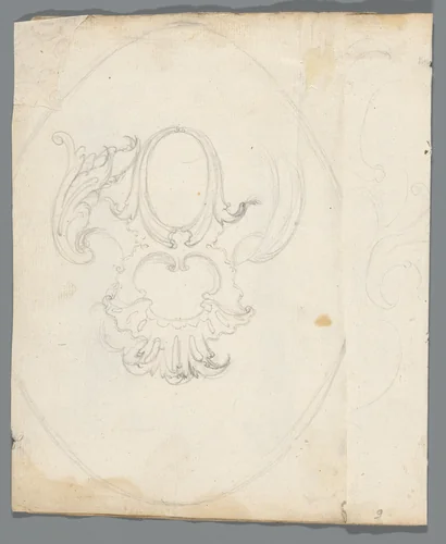 Ontwerp voor een cartouche by anonymous, drawing, 1750