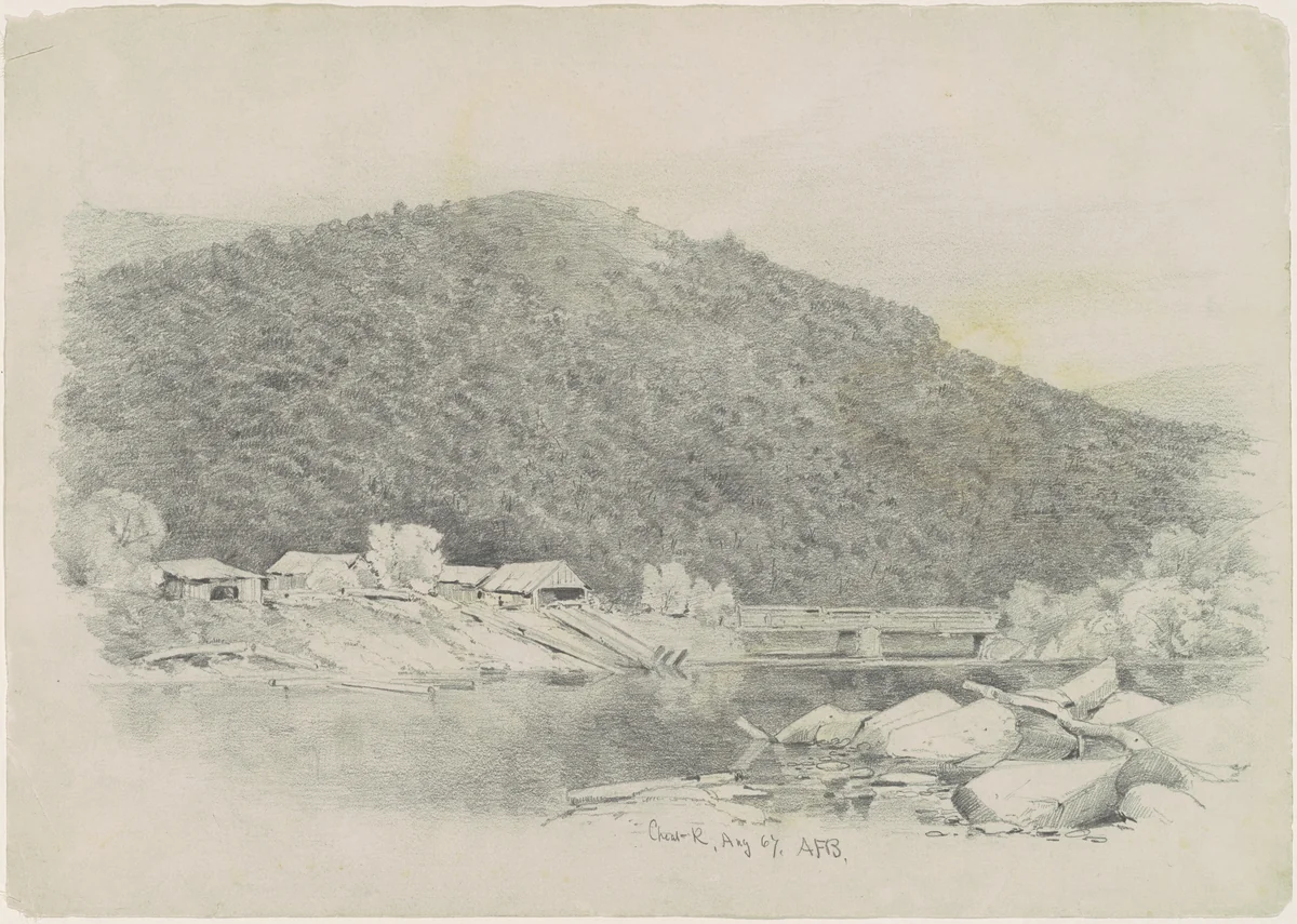 Cheat River by Andrew Fisher Bunner, drawing, 1867