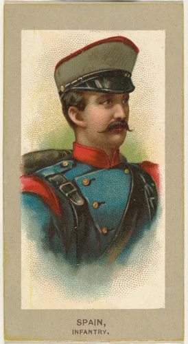 Infantry, Spain, from the Military Uniforms series (T182) issued by Abdul Cigarettes by Abdul Cigarettes, print, 1881