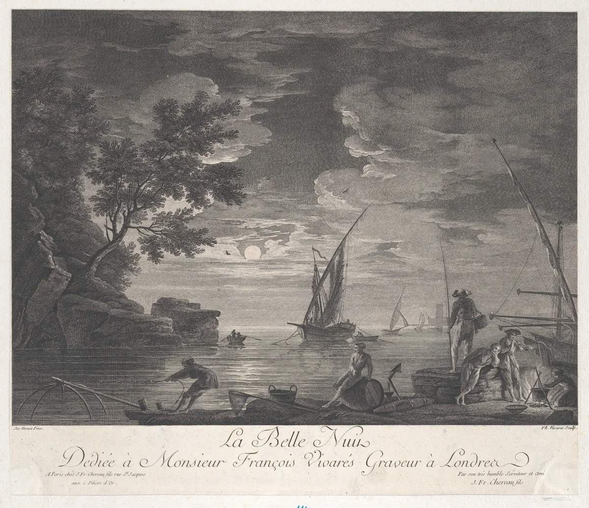 The Beautiful Night by Joseph Vernet, print, 1745-1785