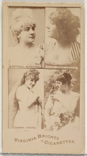 Dutailly, Variettees/ Gillet, Opera Comique/ Carmen, Gaitee, from the Actors and Actresses series (N45, Type 4) for Virginia Brights Cigarettes by Allen & Ginter, photograph, 1885-1891