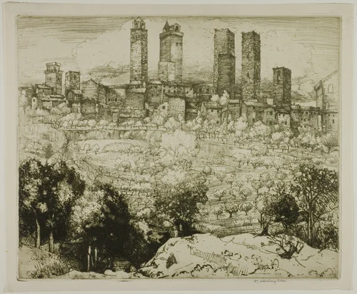 The City of Towers by Donald Shaw MacLaughlan, print, 1909