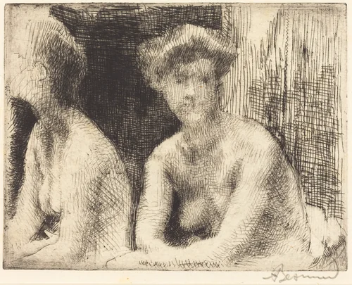Nude Woman by a Looking Glass (Femme Nue Auprès d'une Glace) by Albert Besnard, print, 1889