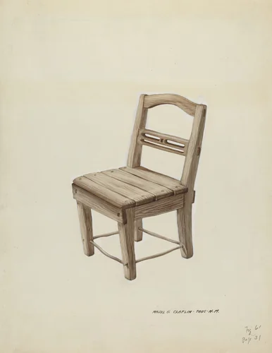 Small Wooden Chair by Majel G. Claflin, index of american design, 1937