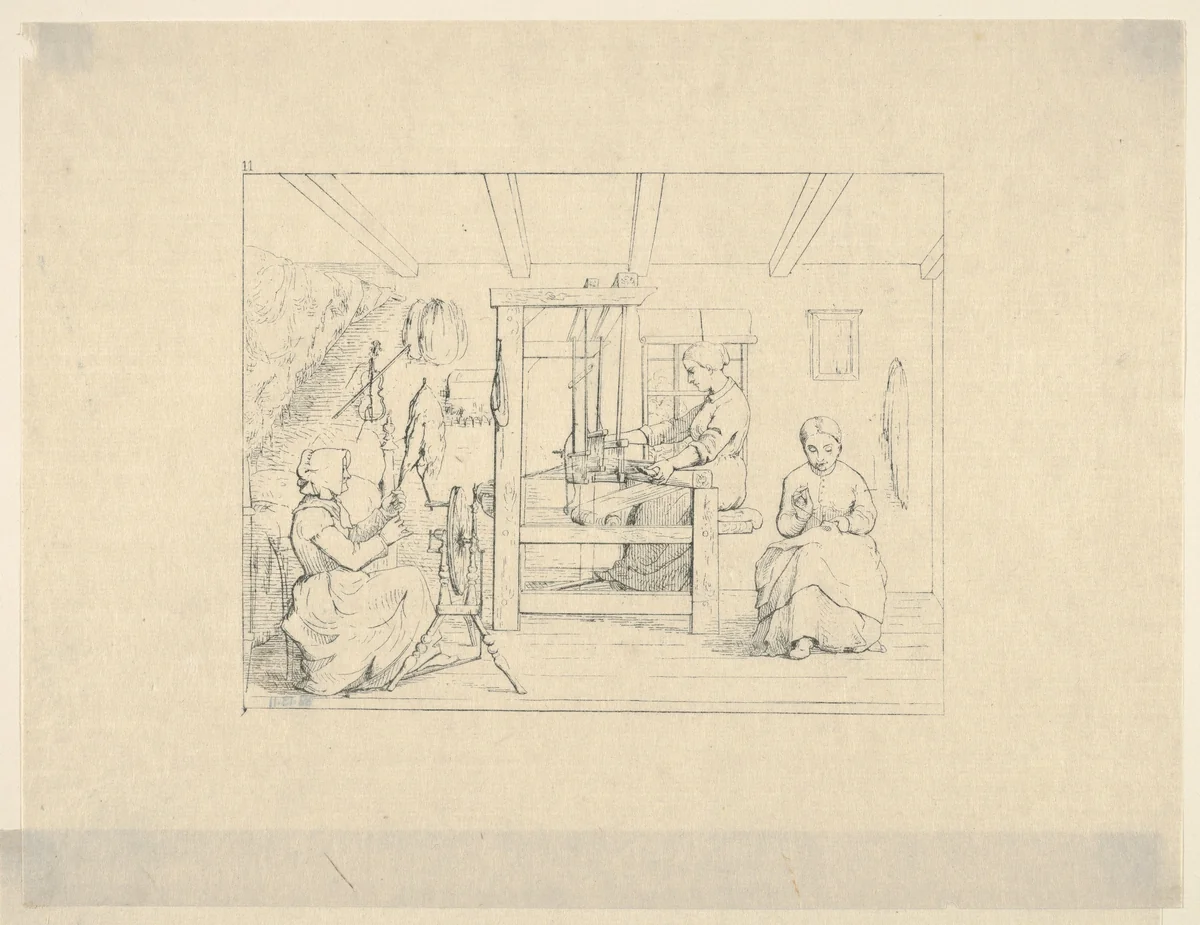 Making Clothes for the Boys in the Army (from Confederate War Etchings) by Adalbert John Volck, print, 1861-1863