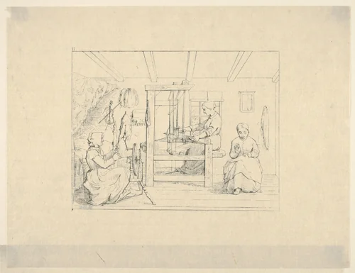 Making Clothes for the Boys in the Army (from Confederate War Etchings) by Adalbert John Volck, print, 1861-1863