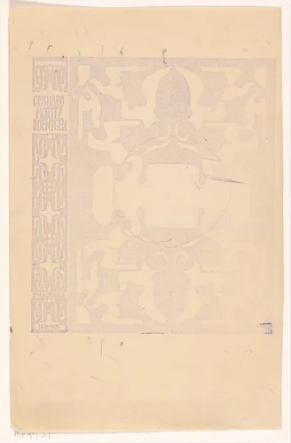 Omslagontwerp voor: M.G. de Boer, Leven en bedrijf van Gerhard Moritz Roentgen,1923 by Carel Adolph Lion Cachet, print, 1923