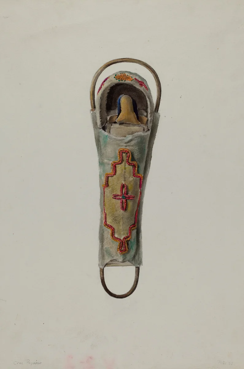 Cree Papoose Doll by Jane Iverson, index of american design, 1935-1942